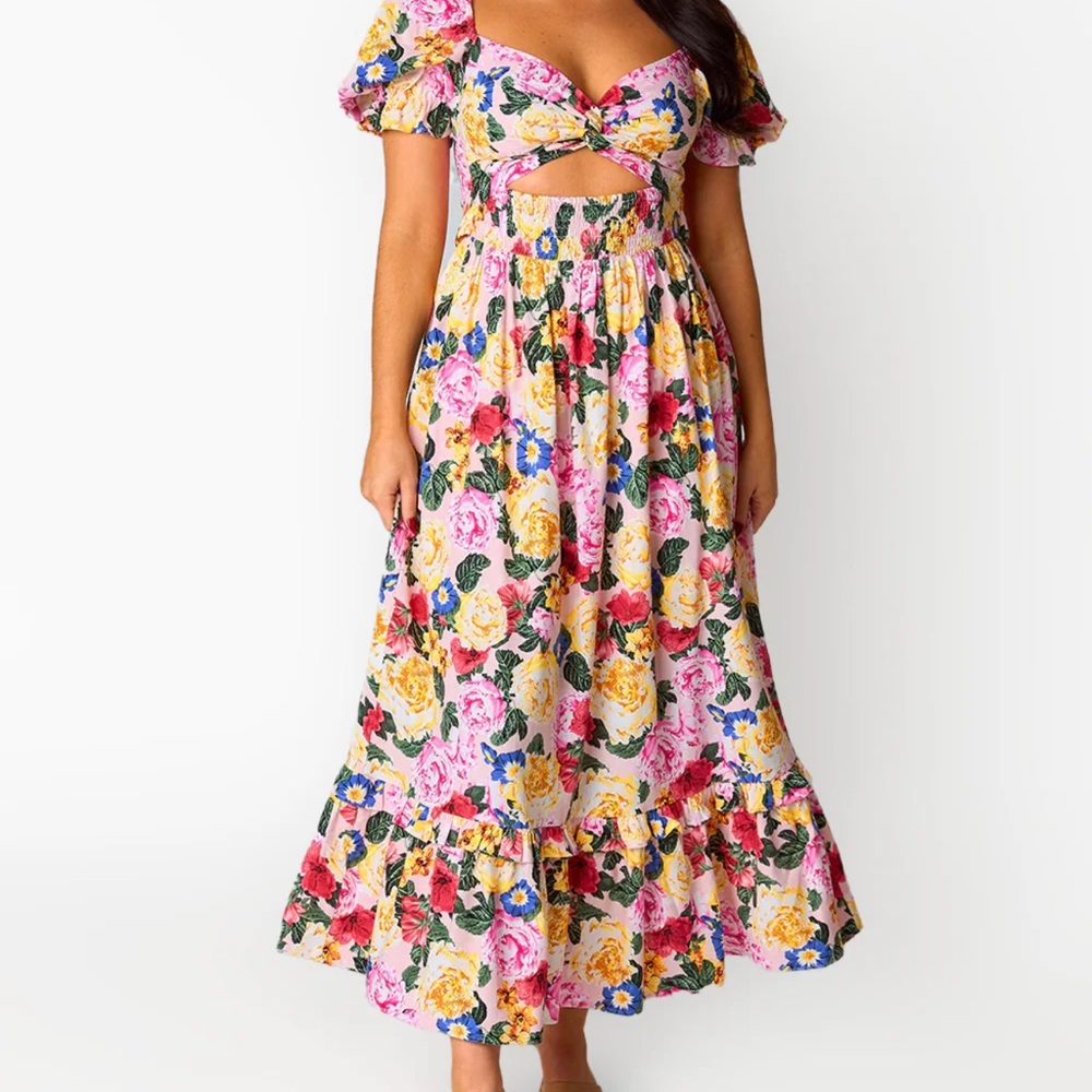 Buddy Love Colorful Floral Midi Dress